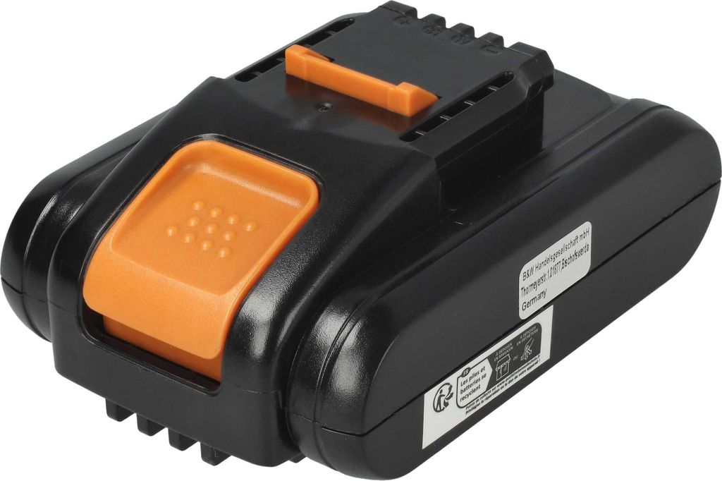 EXTENSILO Akku kompatibel mit Worx WG251.5, WG175.1, WG180, WG255E, WG259E, WG255E.5, WG259, WG251E, WG251, WG184E Werkzeug (2500 mAh, Li-Ion, 20 V)