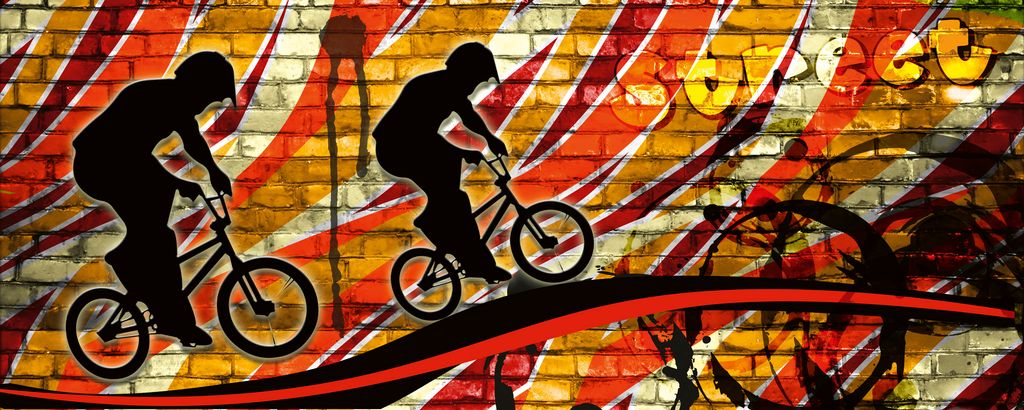 Fototapete - Bicycle Red 375x150cm - Vliestapete