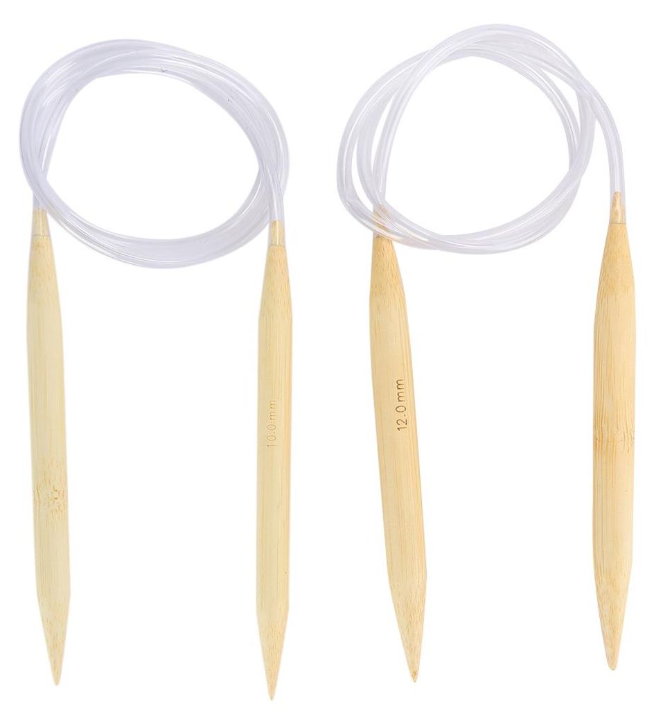 2-teiliges Set Rundstricknadeln aus Bambus für Pullover, Teppiche und Weberei