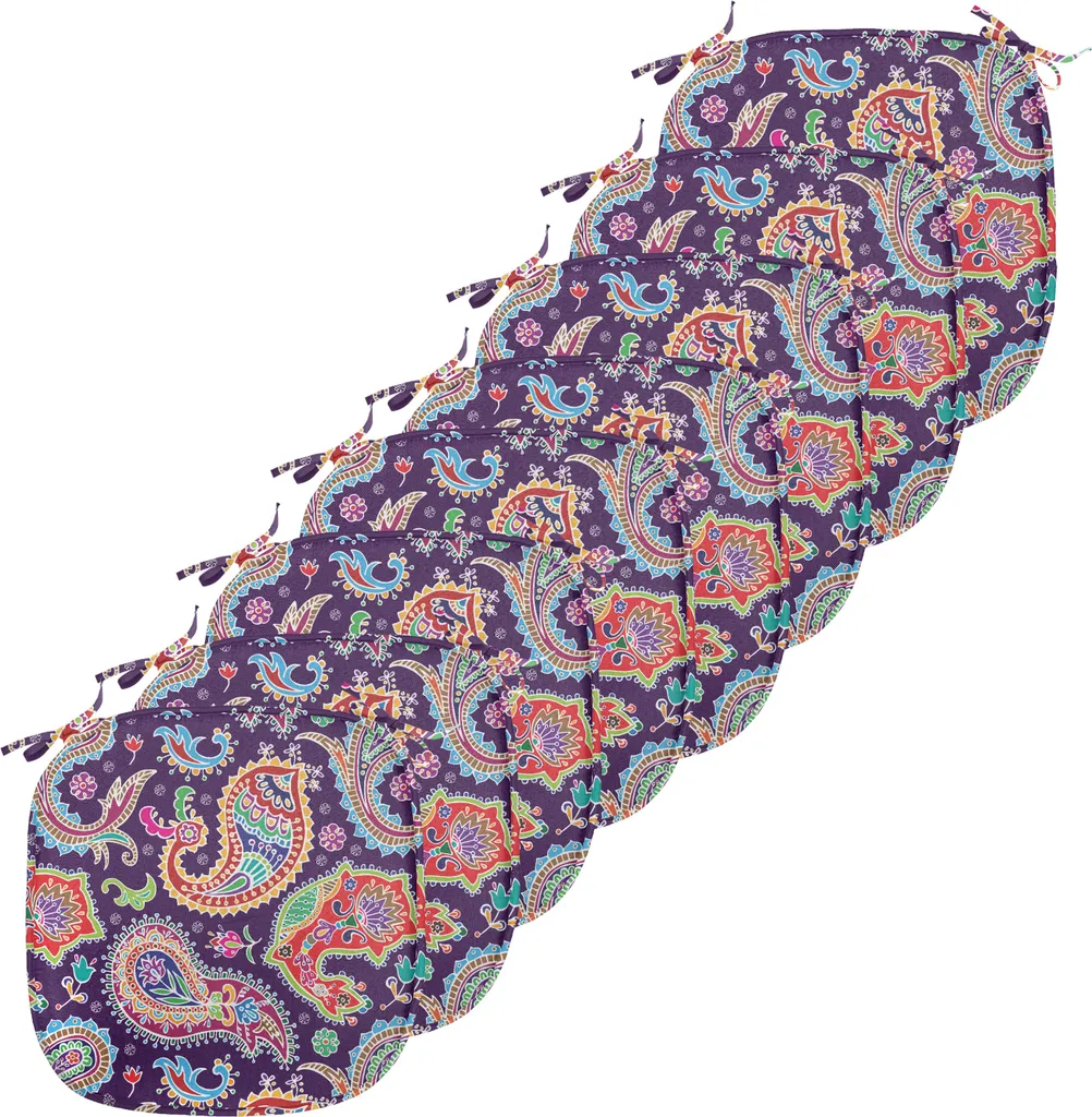 Galettes de chaise imperméables violettes lot de 8 décoratives 40x40cm
