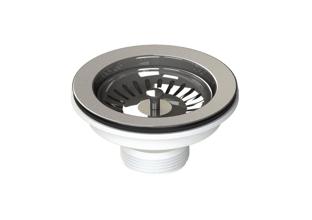 Granmaster Edelstahl Siebkörbchen Siebkorb mit rundem Überlauf - Universelle Abmessung 114 mm (1 1/2") Spülenablauf Spülenablaufkorb