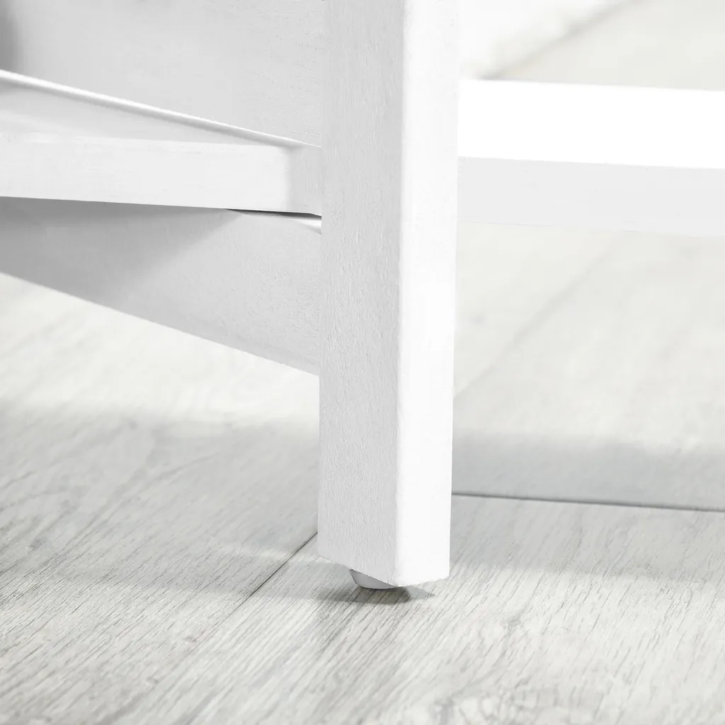 Cloison de séparation 160 cm en bois blanc avec 3 étagères intégrées - 11