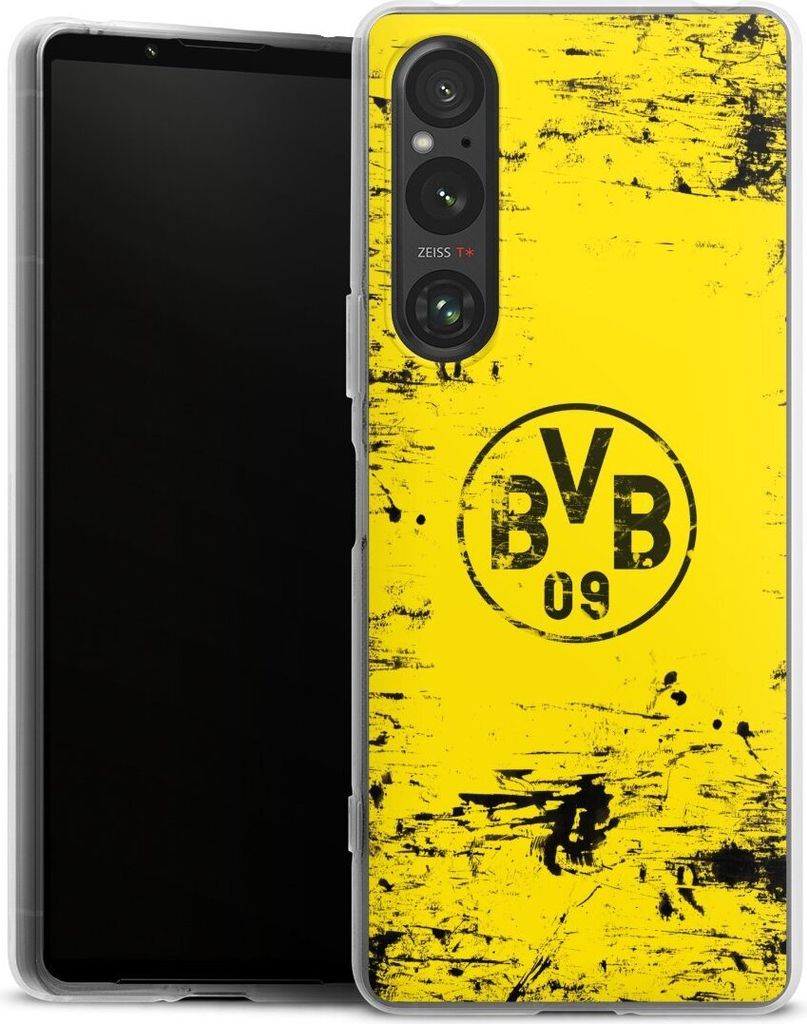 DeinDesign Handyhülle für Sony Xperia 1 V Silikon Hülle Case Smartphone Schutzhülle BVB Borussia Dortmund Offizielles Lizenzprodukt