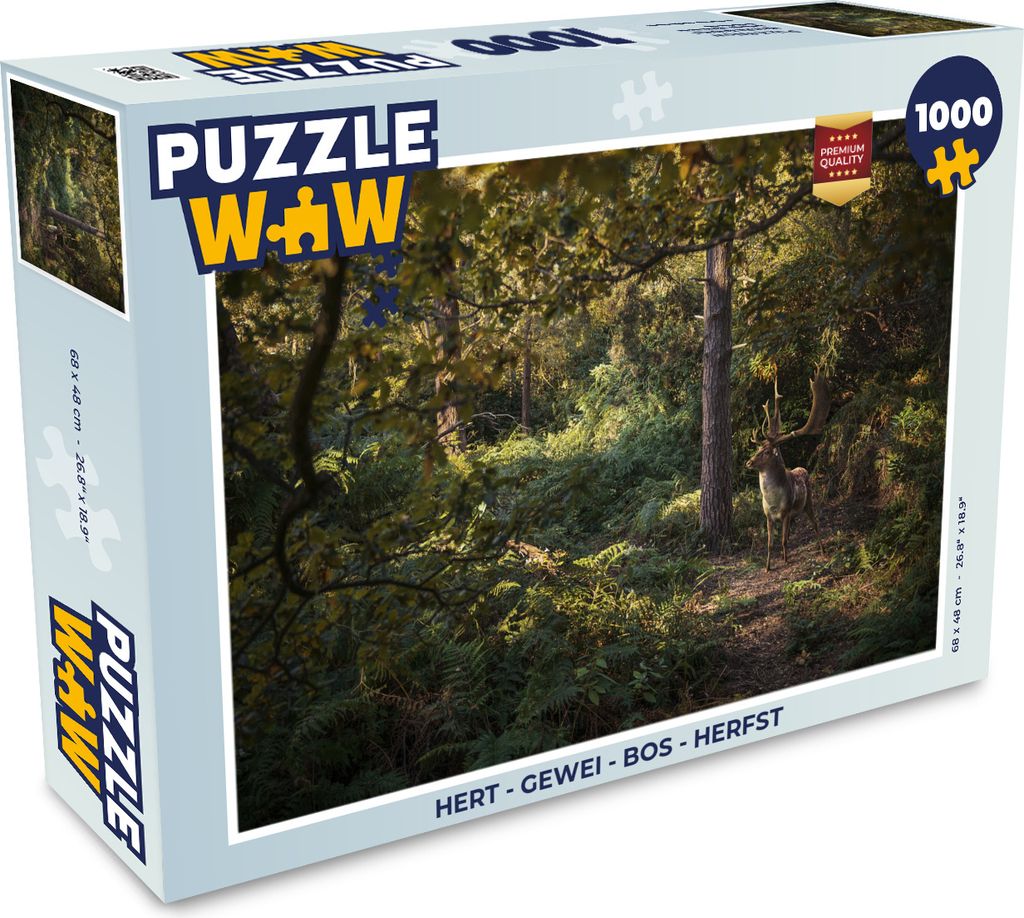 MuchoWow Puzzle 1000 Teile Hirsch - Geweih - Wald - Herbst - Erwachsene - Rätsel