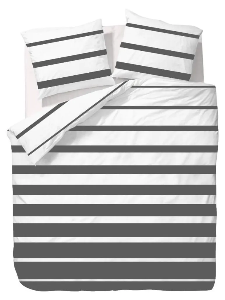 Housse de couette anthracite Celia 240x220 cm, finition douce luxe 220
