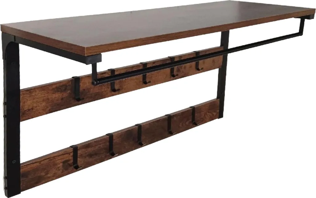 Relaxdays Attaccapanni Parete 10 Ganci + Ripiano | Offerta Prezzo