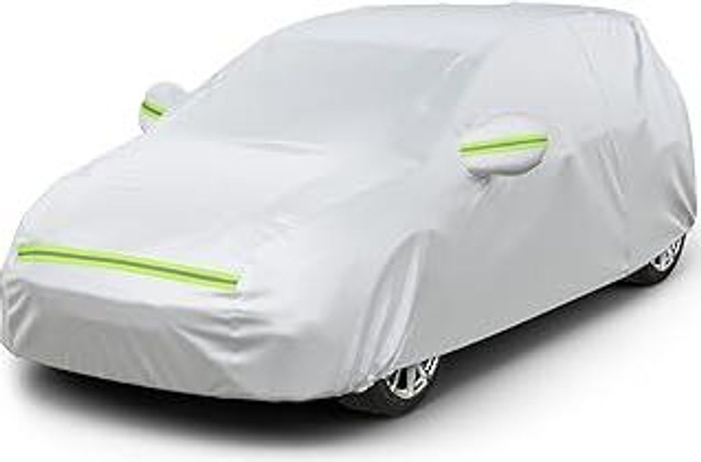 Favoto Autoabdeckung Vollgarage Auto Abdeckplane Staubdicht Wasserdicht Autohülle Autoplane Winter & Sommer für 400cm-435cm Schrägheck Auto 2.8kg