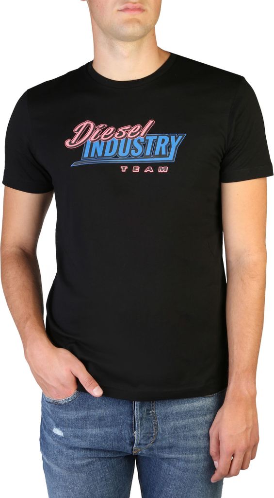 Diesel Herren T-DIEGOS-K37 T-SHIRT Rundhals Kurzarm Schwarz