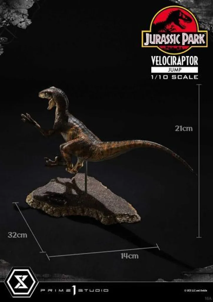 Statue Velociraptor deco geek pour vitrine Jurassic Park 1/10 21cm - 22