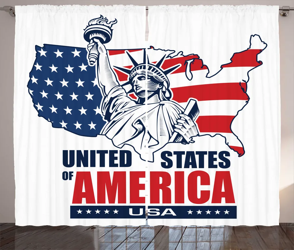 Rideau Anti-Regards Liberty NYC USA pour Grandes Fenêtres - 280x225 cm