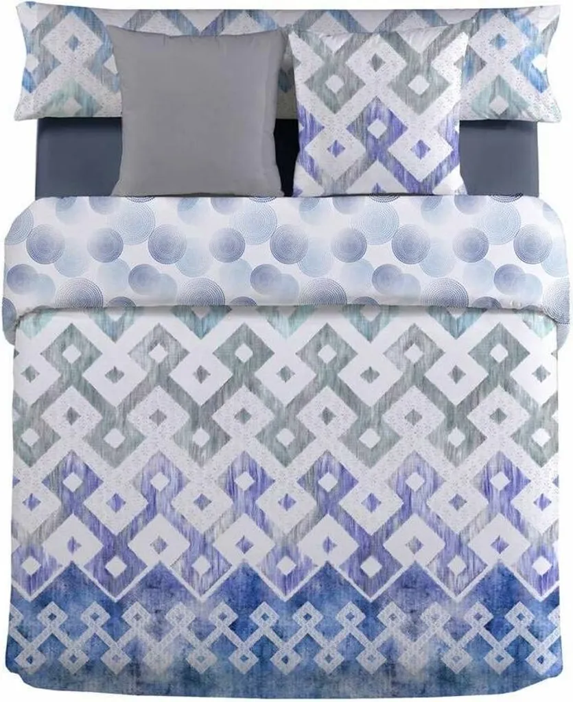 Housse de couette Pierre Cardin Vail bleu pour lit 90 avec sa taie d'oreiller