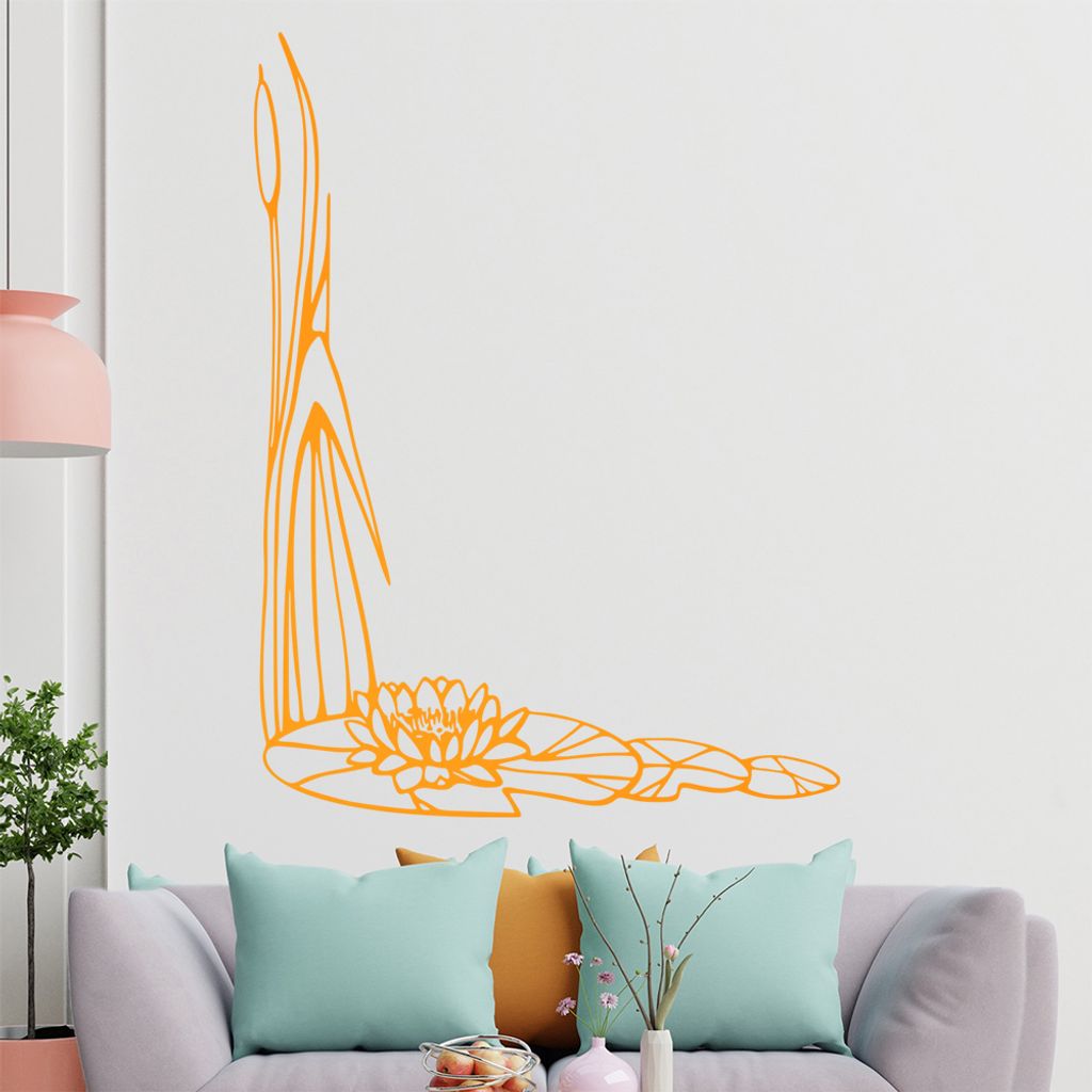 Seerose - Pflanzen Wandtattoo in 6 Größen - Wandaufkleber Wall Sticker - Dekoration, Küche, Wohnzimmer, Schlafzimmer, Badezimmer
