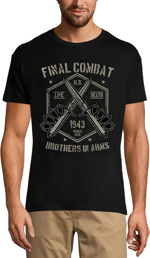 Herren Grafik T-Shirt Final Combat Brothers In Arms - Us Patriotic World War Öko-Verantwortlich Vintage Jahrgang Kurzarm Lustige Druck Geburtstag