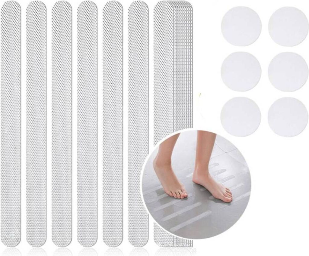 10 Stück Rutschfeste Badewannen Aufkleber - Hundepfoten Design Grau