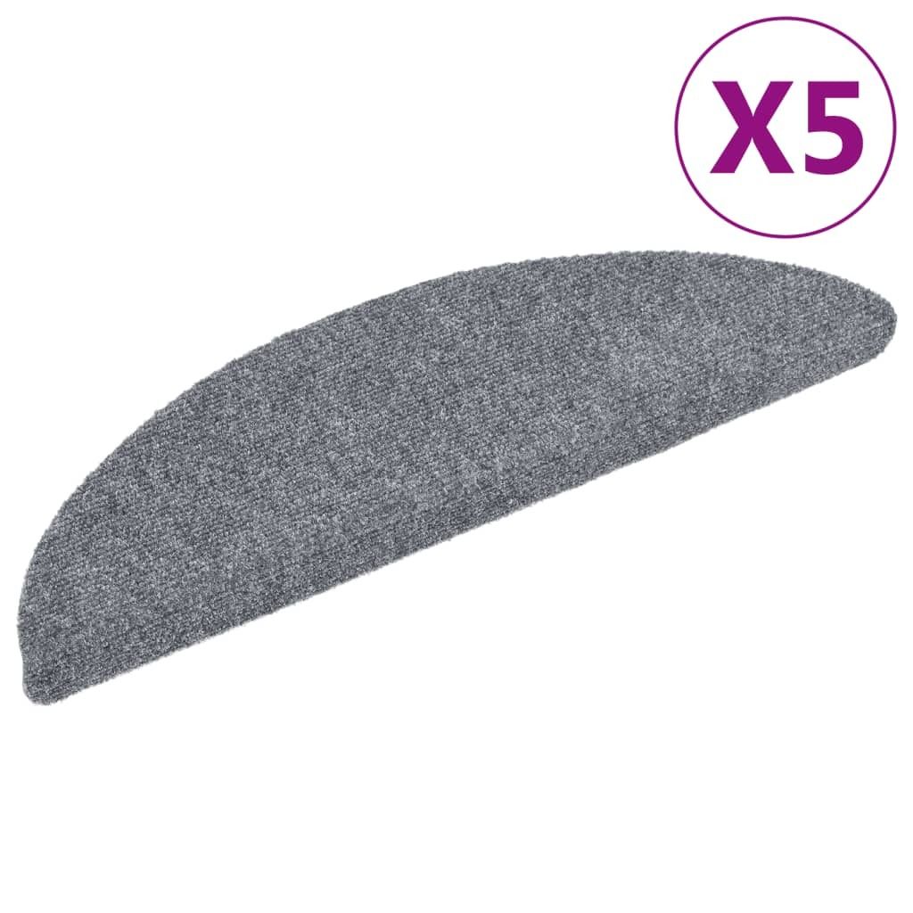 Selbstklebende Treppenmatten 5 Stk. Hellgrau 56x17x3 cm
