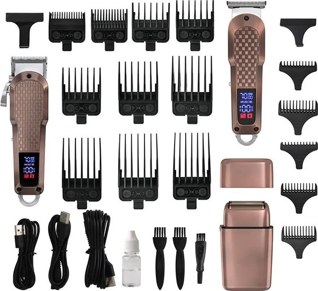 Set Tagliacapelli Professionale INF 935W Rosa - Kit Rifinitore con Display