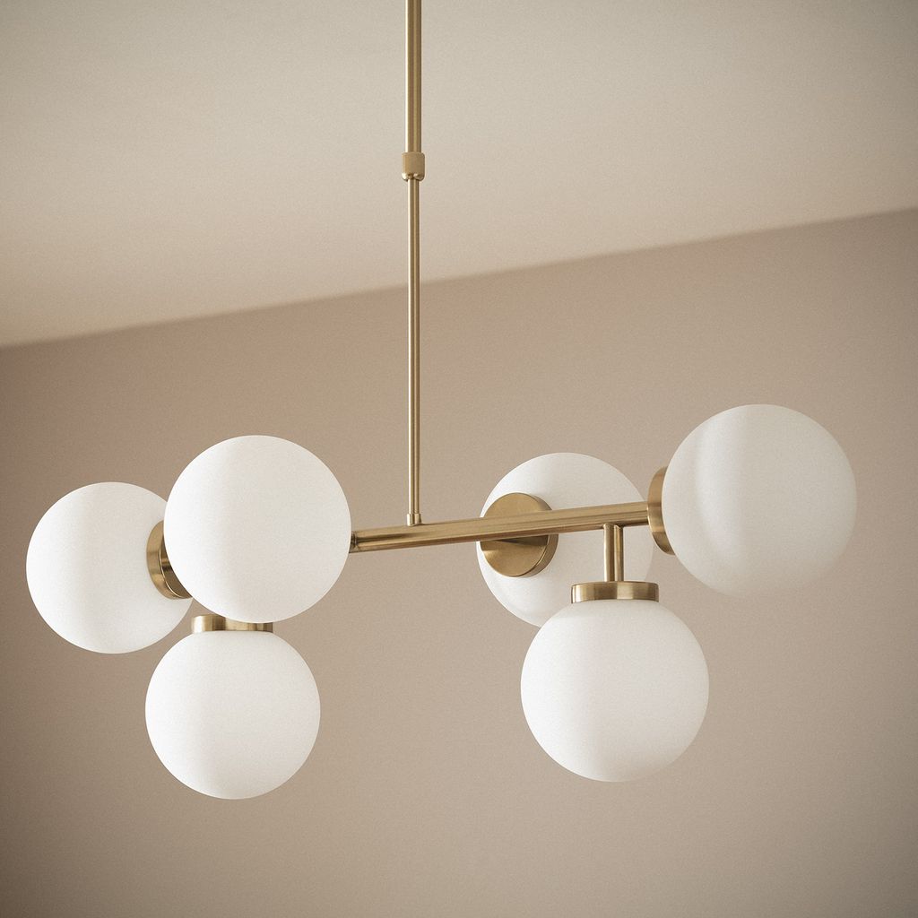Pendelleuchte Metall und Glas Lautrec Gold Produktbild 2