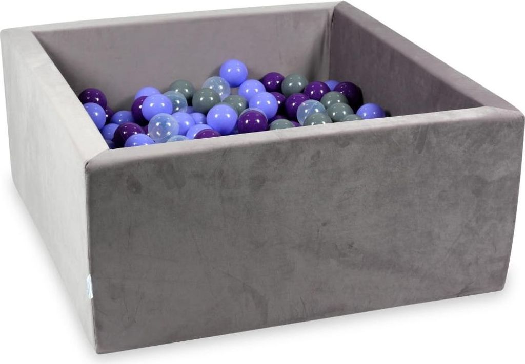 Bällebad 400 Stück 90x90x40 Velvet lilac: transparent, meliert, lila, grau