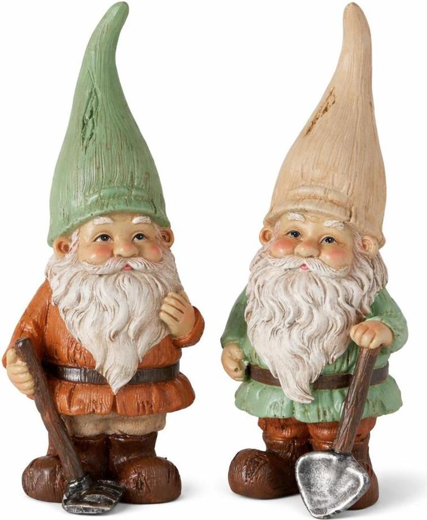 Gartenzwerge Zwergenfiguren 2er Set – Kunstharz, handbemalt, 18 cm