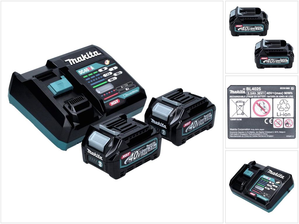 Makita Power Source Kit 40 V max. mit 2x BL 4025 Akku 2,5 Produktbild 
