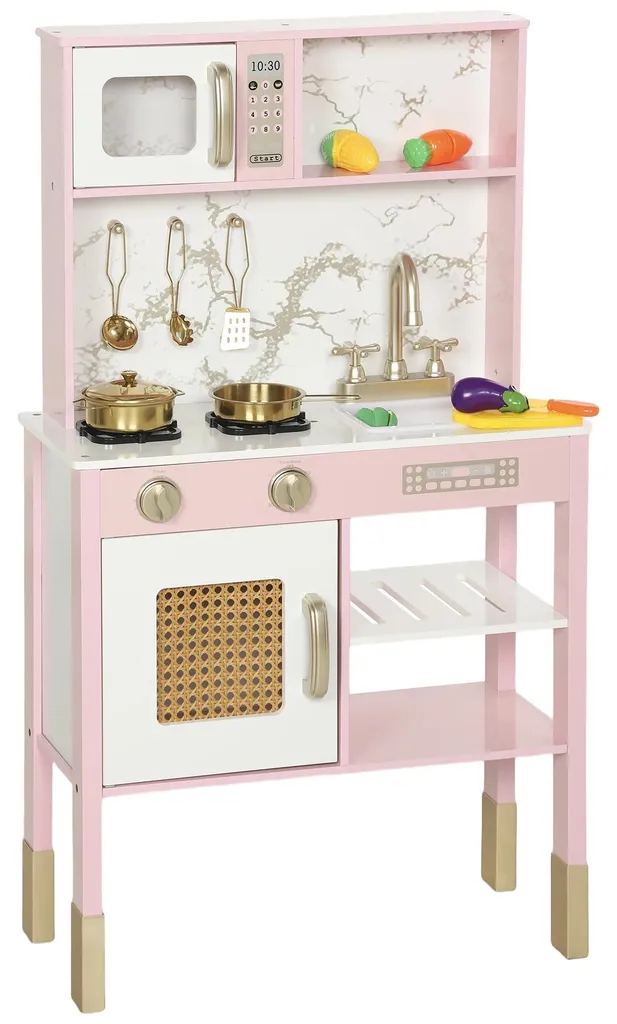 Cuisine jouet interactive avec ustensiles inox et fonctions sonores