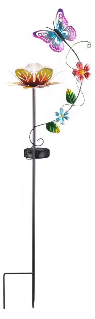 Solarleuchte aus Glas für den Außenbereich, 82 cm hoch, 21,5 cm breit, mehrfarbig, warmweiß