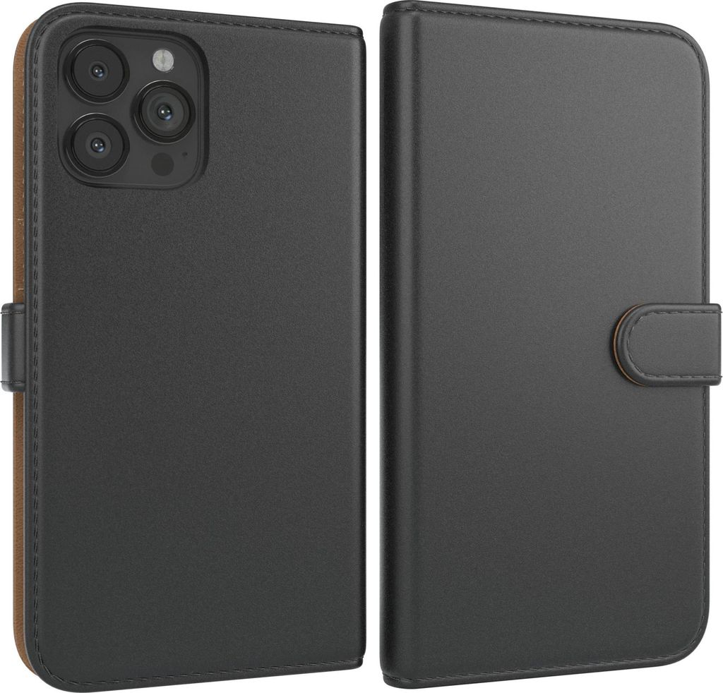 EAZY CASE Business Hülle für Apple iPhone 13 Pro Max klappbar, Premium Kunstleder Handyhülle mit Kartenfach