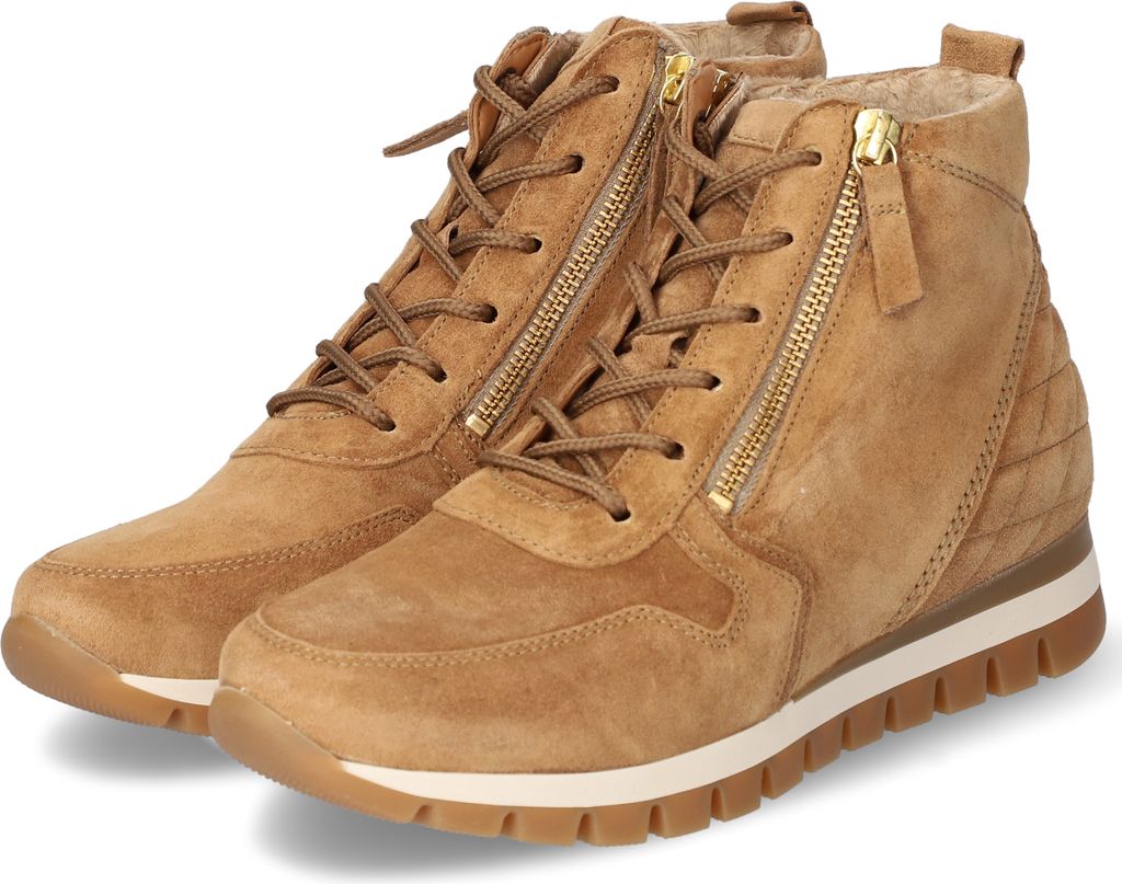 Gabor Comfort Sneaker High Hellbraun Veloursleder Größe: 38.5 Normal