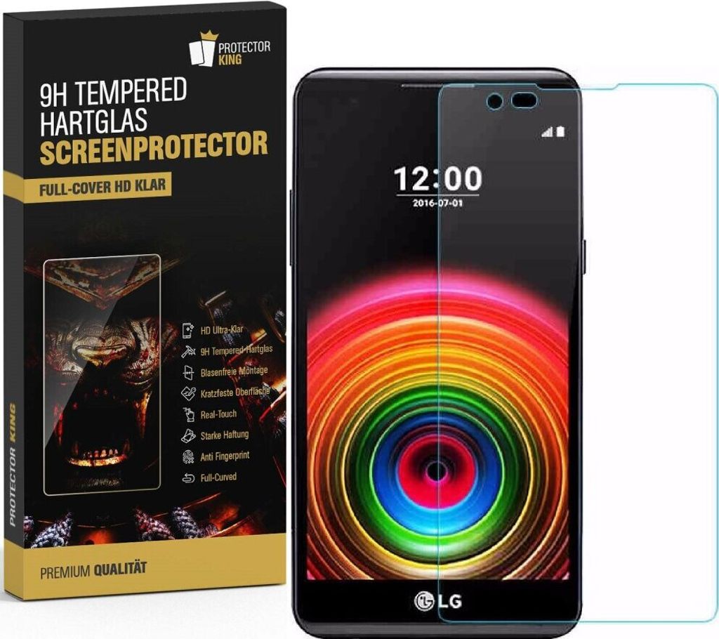 1x 9H Hartglasfolie für LG X Power Panzerfolie Displayglas Schutzglas HD Ultra KLAR Panzerglas Schutzfolie