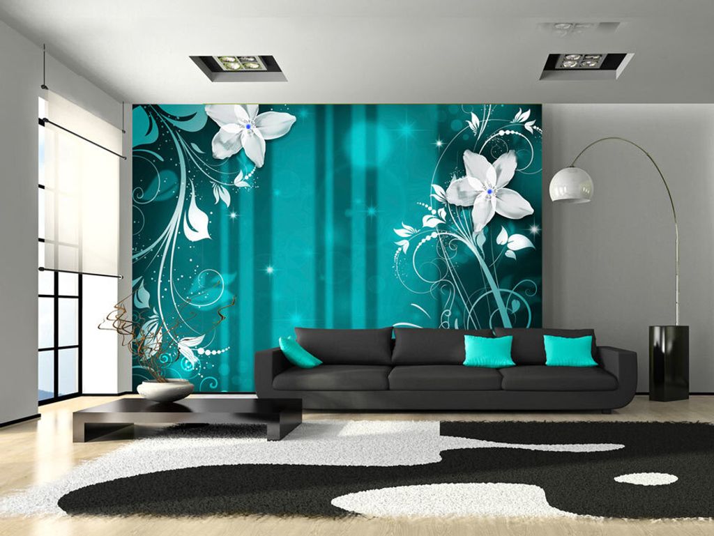 Vlies Fototapete 400x280 cm Tapeten Wandtapete XXL Blumen Abstrakt 10110906-159