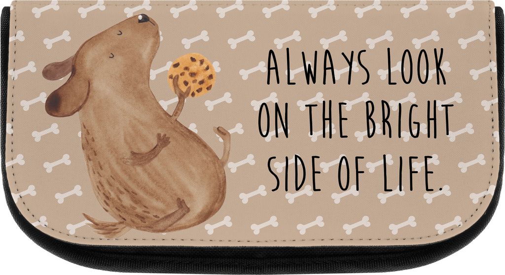 Mr. & Mrs. Panda Make-Up Tasche Hund Keks - Hundeglück - Geschenk, Hundeleckerli, Kosmetiktasche, kosmetiktäschchen, kulturtäschchen, Organizer,...