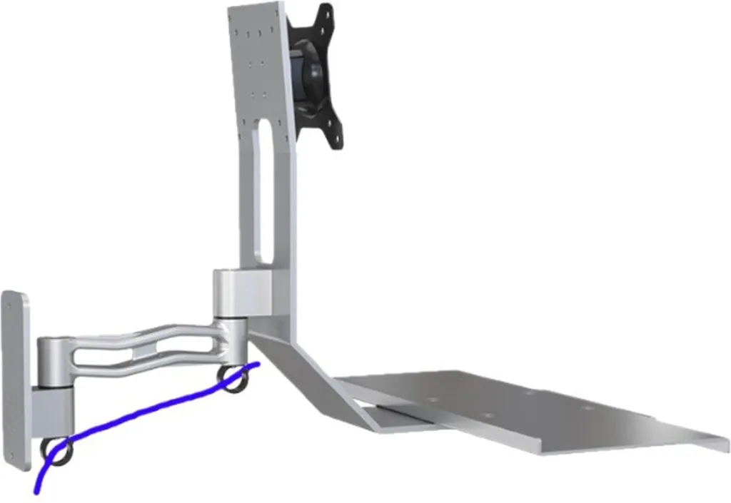 Support écran réglable hauteur et angle avec repose-clavier en alu - 11