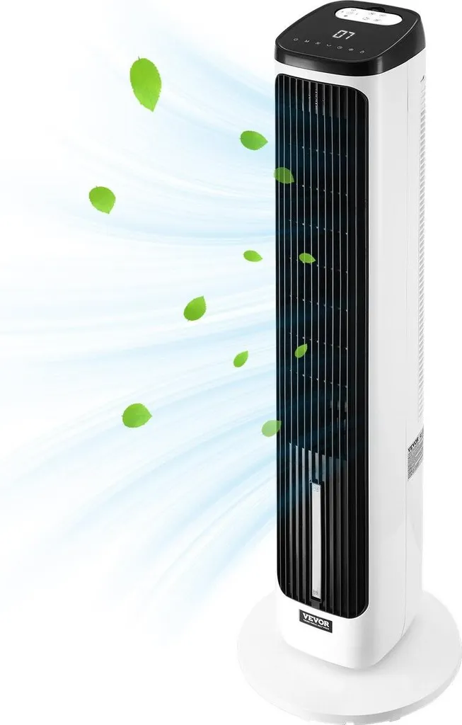 Ventilateur oscillant silencieux 23,3 ft/s avec télécommande et écran LED