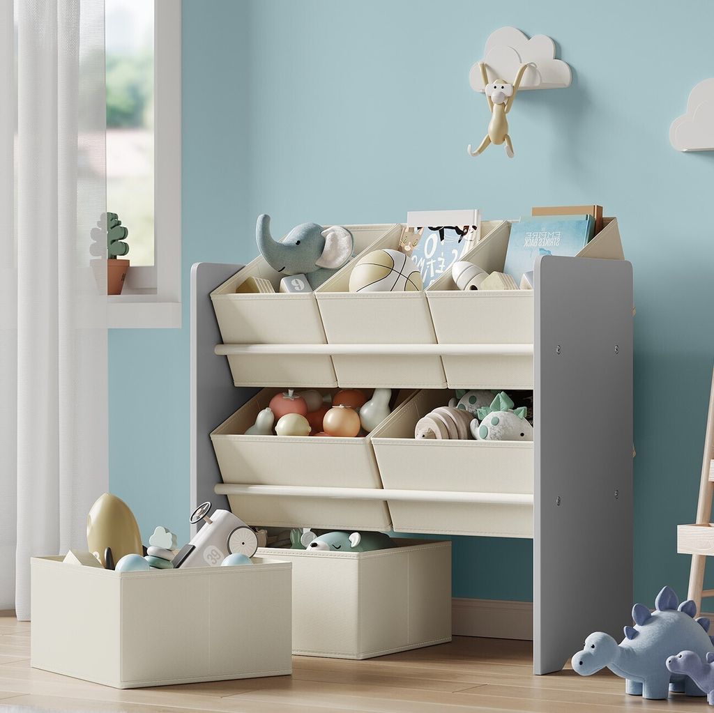 SONGMICS Kinderregal Spielzeugregal,Bücherregal Kinder, mit Produktbild 