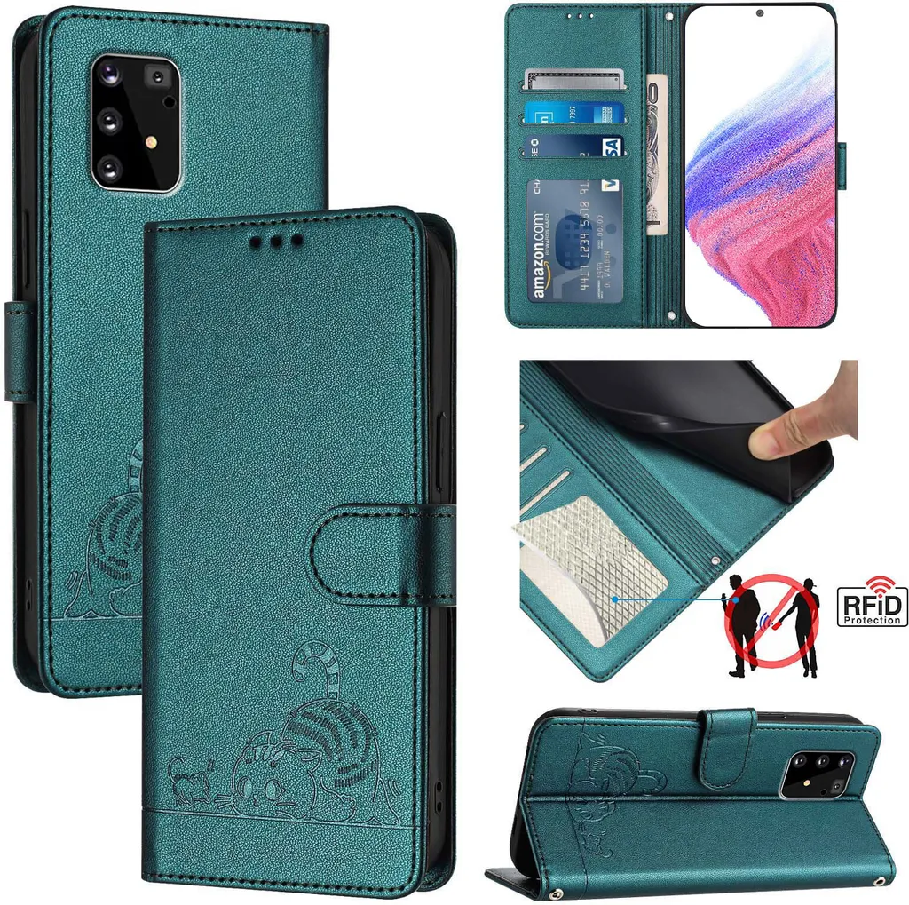 Cover Samsung S10 Lite Verde Gatto | Accessorio Fashion Portafoglio