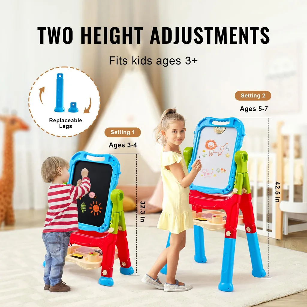 Tableau magnétique ajustable enfant : la solution pour dessiner partout - 3