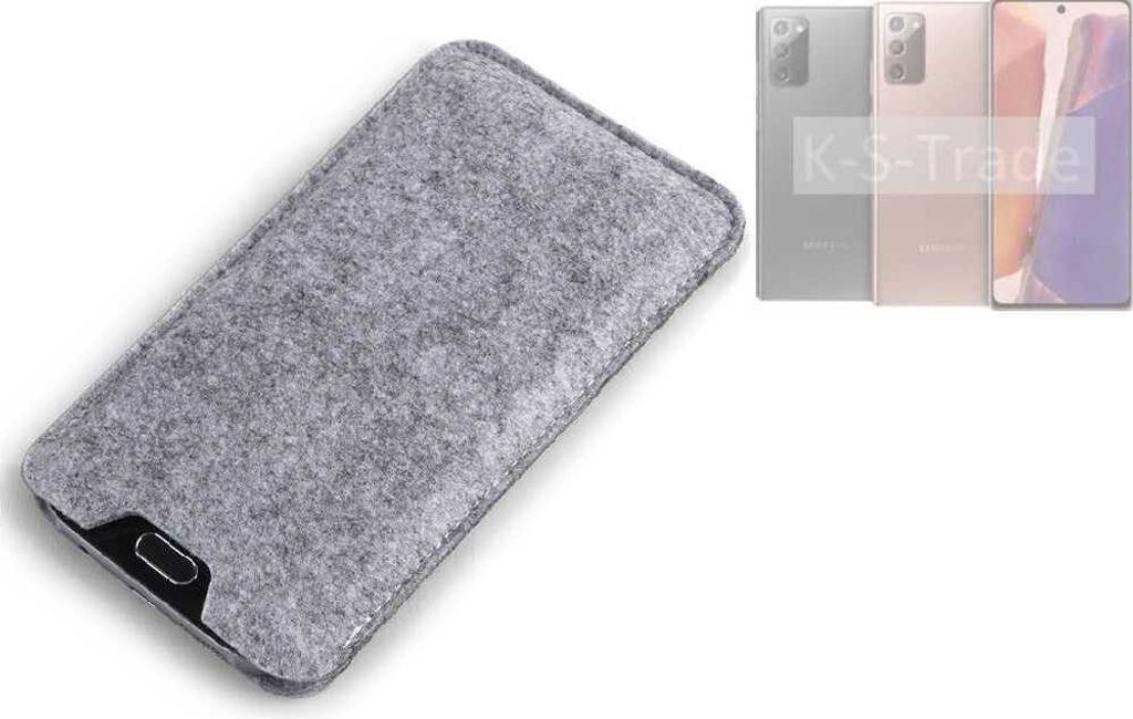 K-S-Trade Filz Handyhülle kompatibel mit Galaxy Note 20 LTE Schutzhülle Filztasche Filz Tasche Case Sleeve Handy Hülle Filzhülle grau