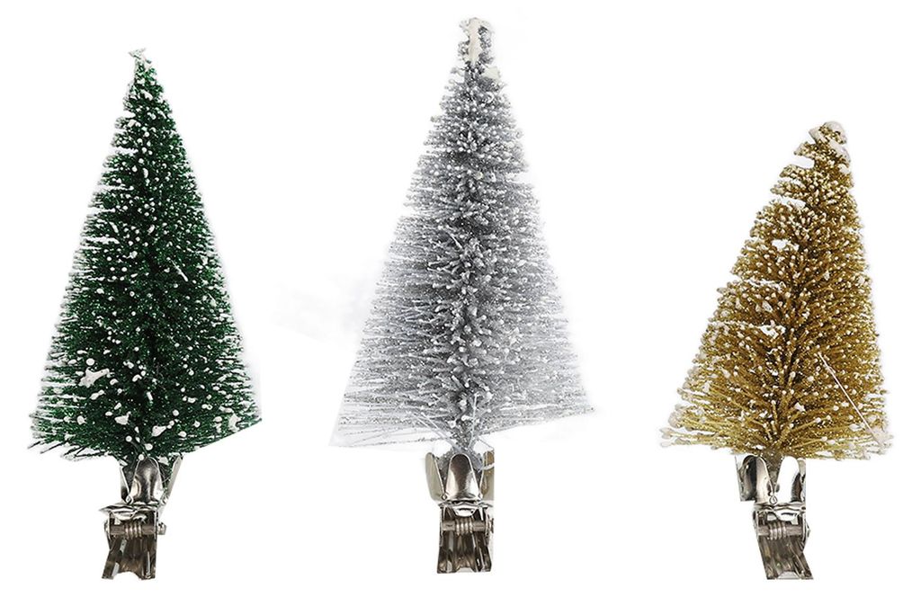 3er-Set Weihnachtsbaum-Dekorationsclips, lebensechter, exquisiter Kiefernbaum mit Clip für die Weihnachtsdekoration