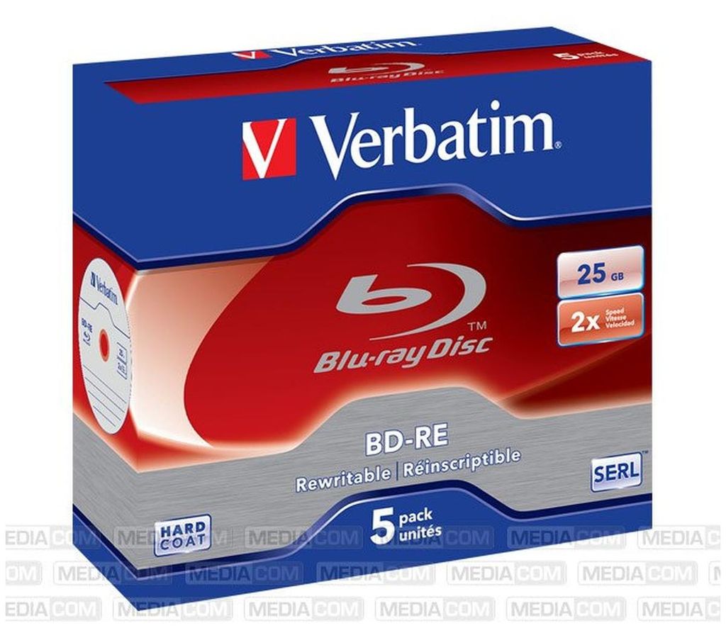 Verbatim BD-RE Blu-ray Rohlinge 5er Jewelcase Produktbild 