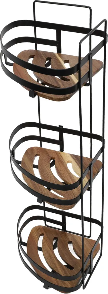 YASONIC Organizer Doccia Adesivo 3 Pezzi - Ripiani Metallo Antiruggine, Senza Fori, Portasapone E Ganci, Carico Max 18kg, Nero