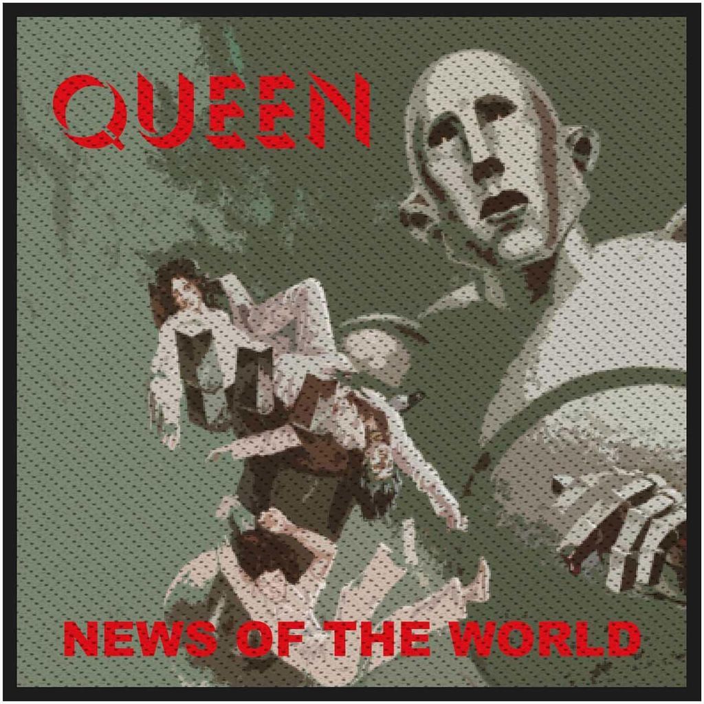 Queen - Standardgröße - Patch "News Of The World" - Polyester RO8313 (Einheitsgröße) (Grau/Rot/Grün)