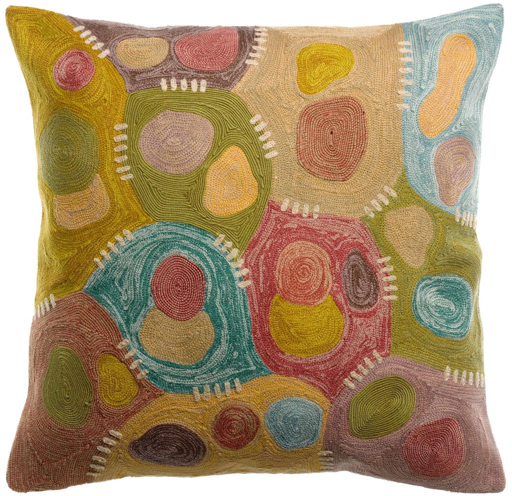 Besticktes Kissen Nestor mineral 45 x 45 cm Vivaraise