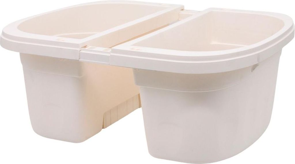 Dubbele bloempot - KLUNIA - 40 cm - Wit Productafbeelding 