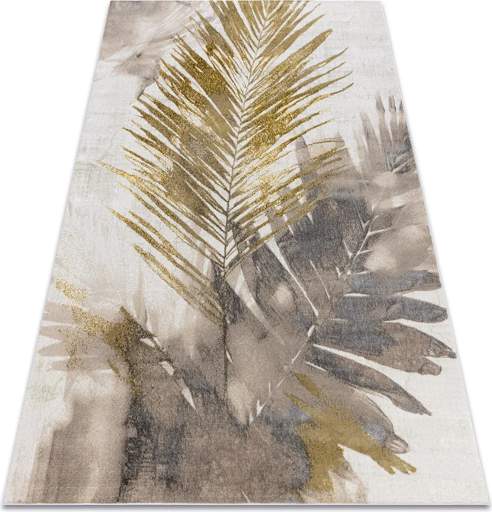 Tapis crème et or BLISS Z216AZ137 à motif feuilles de palmier 180x270 cm