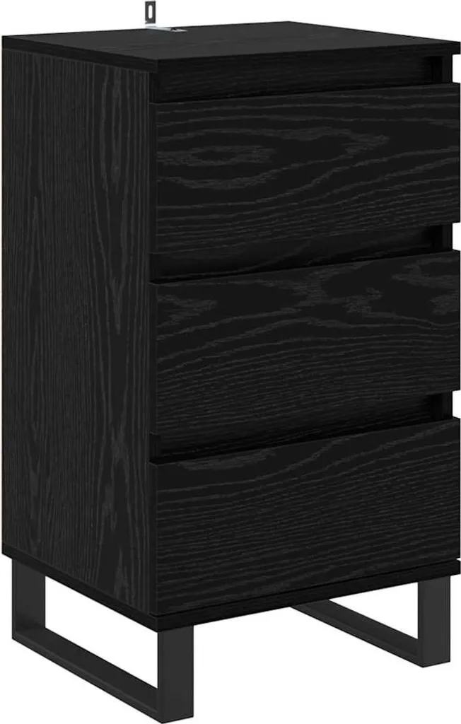 SYFAX™ Credenza Rovere Nero in Legno Multistrato con Cassetto Design