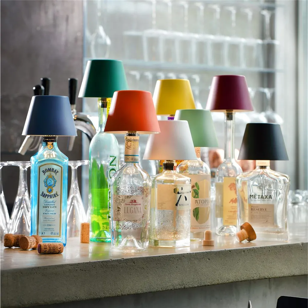 Sompex Top Blu Lampada Bottiglia Ricaricabile - Regalo Design - 5