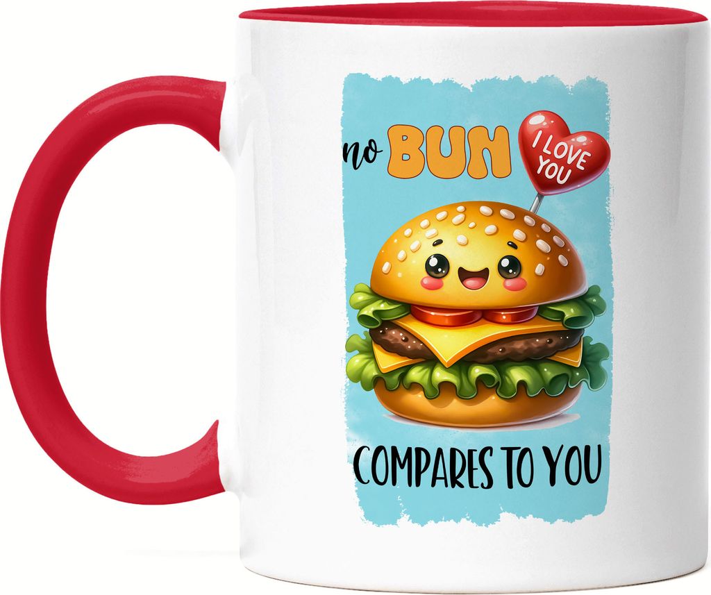 No Bun Compares to You Tasse Rot Burger Liebe Humor Produktbild 