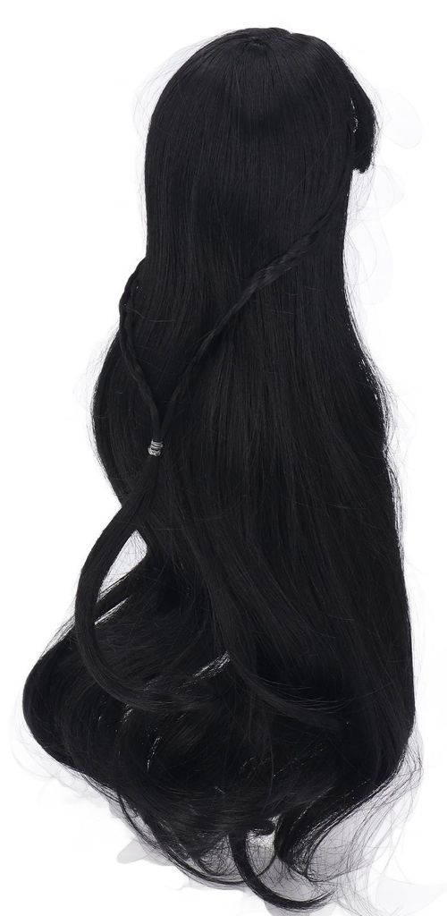 ES053 Lange Puppenperücke, weiche Locken, 20–23 cm, Puppenhaar für Kinder, Geschenk zum Kindertag, schwarz