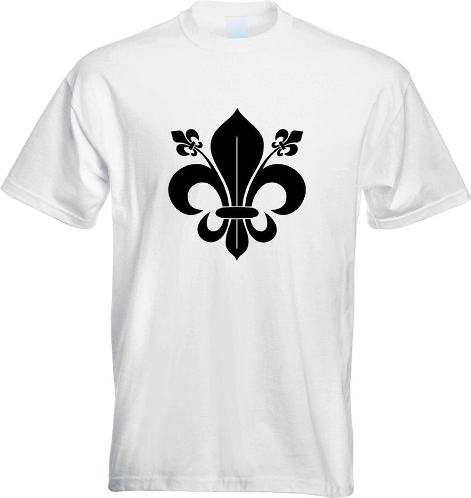 Kiwistar - T-Shirt - Weiss - französische Lilie Motiv Bedruckt Funshirt Design Print - mit Motiv Bedruckt - Funshirt Design - Sport - Freizeit - H...