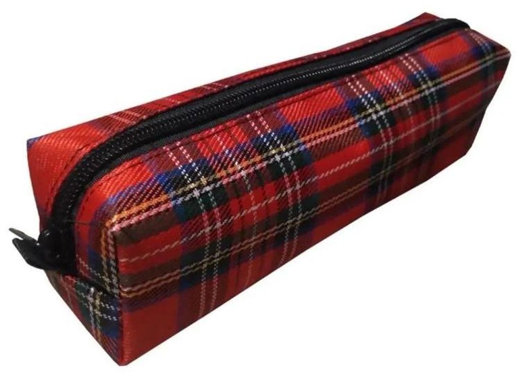 Schul-Federmäppchen NS04, rotes Karomuster – 7R Produktbild 